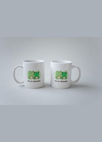 Кружка с принтом "Ты+Я=Любовь" 330 мл Белая No Brand (324263133)