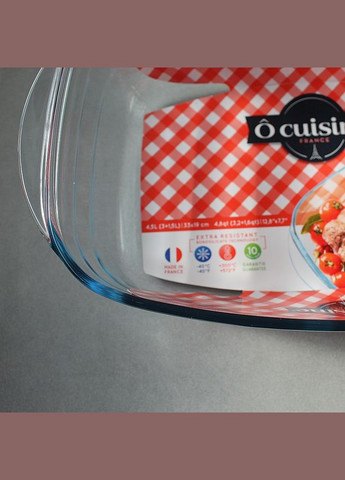 Жаропрочная стеклянная форма для духовки с крышкой 4.3+2.2л Cuisine, стеклянная кастрюля O CUISINE (308360992)