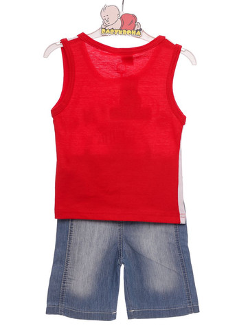 Красный летний майка с шортами для мальчика джинсовые морской красный 80 см (31283) BABYKROHA
