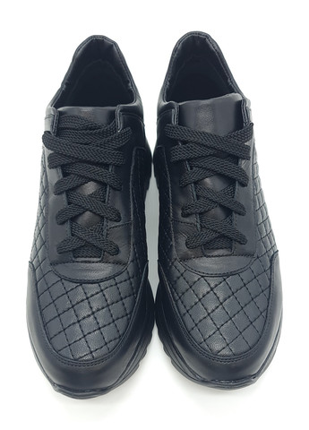 Черные всесезонные женские кроссовки черные кожаные mr-13-1 23,5 см (р) Morento