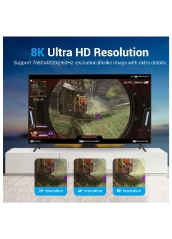 Кабель мультимедийный DisplayPort M to DisplayPort M 1.0m 8K60Hz black (HCCBF) Vention (396866556)