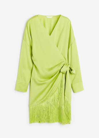 Салатовое кэжуал платье H&M однотонное