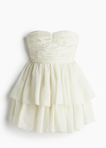 Белое кэжуал платье H&M однотонное