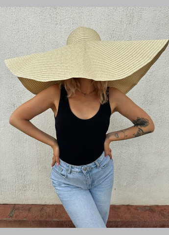 Солом'яний капелюх жіночий сонцезахисний з широкими полями капелюх для фотосесії (55-58) No Brand (358204262)