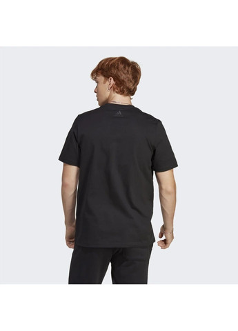 Чорна футболка чоловіча essentials single jersey big logo tee black ic9347 adidas