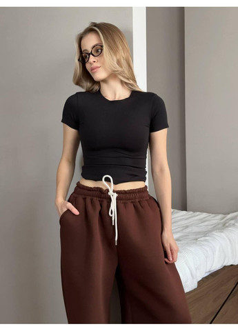 Штани жіночі широкі теплі на флісі на зиму оверсайз зручні No Brand STYLE H 397 (366031870)