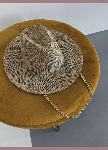 Літній капелюх Федора з ланцюгом, пірсингом та шпилькою з водоростей No Brand (293815341)