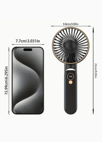 Вентилятор аккумуляторний USB з дисплеєм Fan F18 чорний 2000mAh No Brand (316714921)