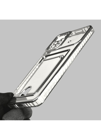 Чехол для Redmi Note 12 Pro 4G с серебряной окантовкой с карманом на редми нот 12 про серебряный Xiaomi (366023344)