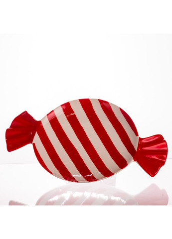 Новорічна тарілка з порцеляни у формі цукерки Ø15,5 см CR-1-25 Yiwu (370705876)