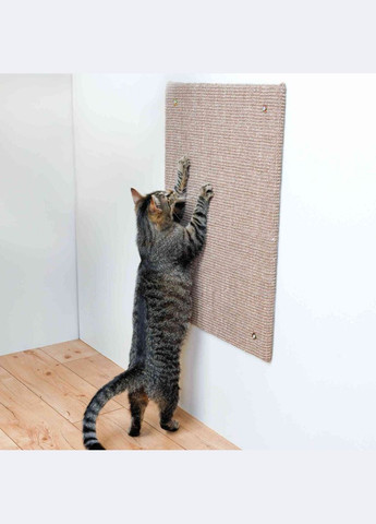 Когтеточка для кошек XXL настенная с кошачьей мятой сизаль/флис серокоричневый, 50*70 см Trixie (292257288)
