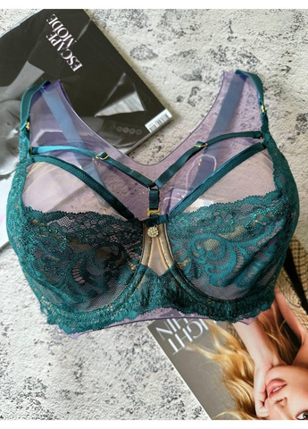 Зелений бюстгальтер без поролону з сіточкою зелений Lanny Mode