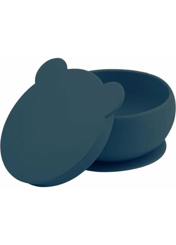 Глибока тарілка з кришкою на присосці Bowly - Deep Blue (101080010) MinikOiOi (323122758)