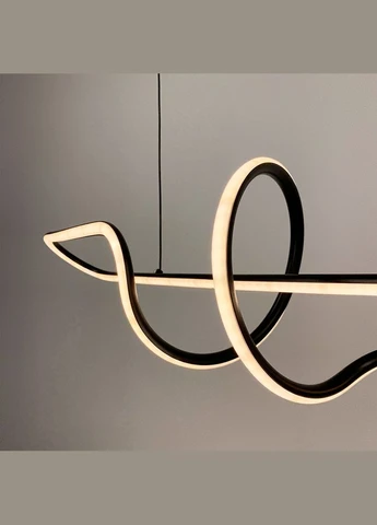 Дизайнерская черная LED люстра с 2 белыми плафонами LineF (397587740)