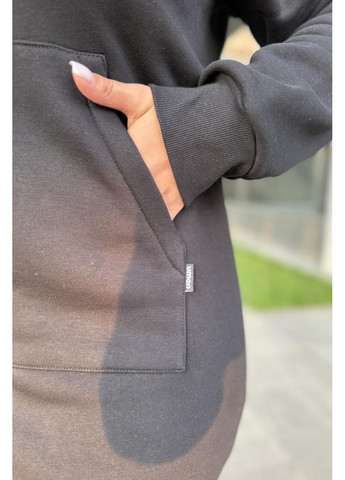 Черное платье с капюшоном коричневое (м206.4) UMON