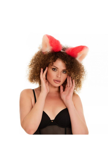 Меховые ушки кошки трехцветные: Ярко-розовый, персиковый, белый OKOVA (315148714)