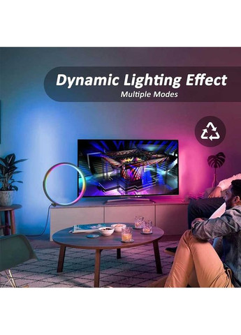 Настільна LED лампа RGB Intelligent circular atmosphere light Bluetooth USB with app Black No Brand (361078442)