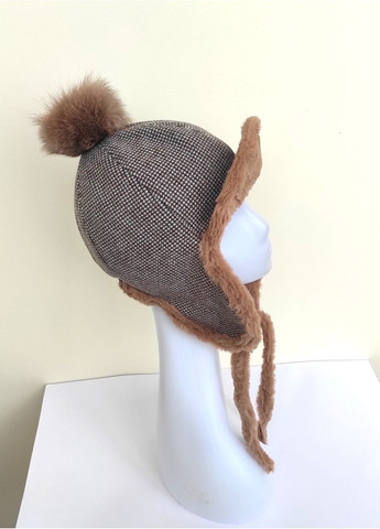 з Козирком та Помпоном, Підклад Супер М'яке Штучне Хутро No Brand Жіноча Зимова Шапка-Вушанка (363838663)