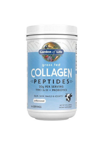 Препарат для суставов и связок Grass Fed Collagen Peptides, 280 грамм Garden of Life (293477228)