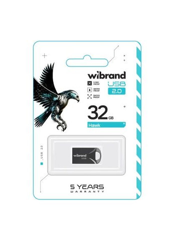 USB флеш накопичувач (WI2.0/HA32M1B) Wibrand 32GB Hawk Black USB 2.0 (366650458)