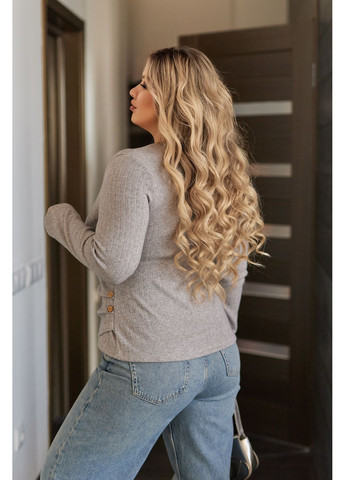 Трикотажна жіноча кофта в рубчик на запах з V-подібним вирізом, розмір GF8777 No Brand (365823248)