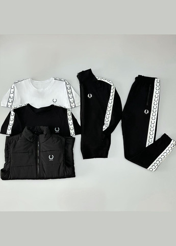 Стильный мужской костюм 5в1 Fred Perry черный No Brand (341306098)