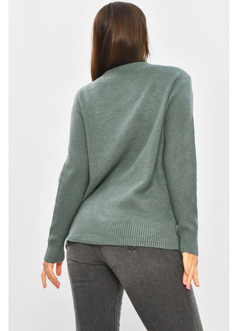 Зелений демісезонний светр жіночий однотонний зеленого кольору пуловер Let's Shop
