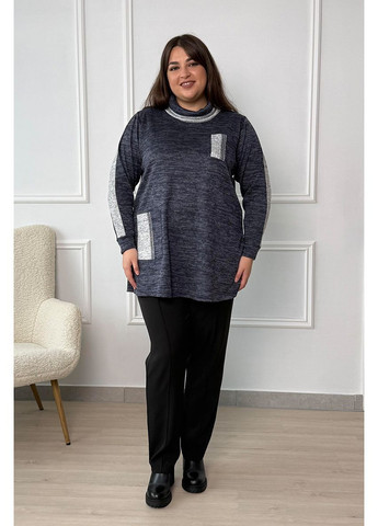 Туніка батал демісезон довгий рукав з відкладним коміром No Brand 1281 (365824889)