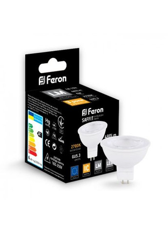 Лампа свiтлодiодна LB-194 MR16 G5.3 230V 6W 2700K Feron 043821 (372692536)