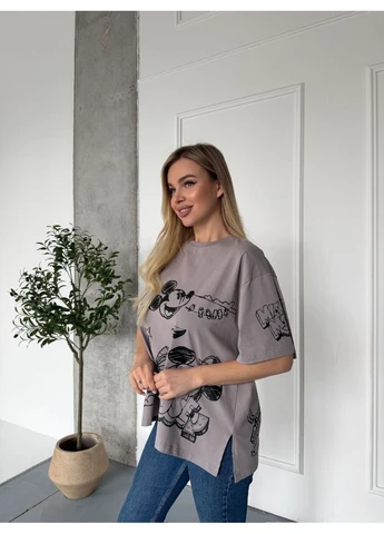Футболка Свободный крой Стильная Комфортная No Brand - (389679075)