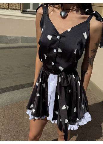 Черное праздничный платье Vione с цветочным принтом