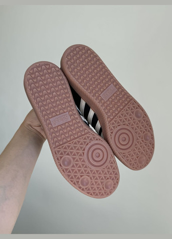 Чорні Осінні кросівки чоловічі і жіночі adidas samba black beige | адідас самба чорні бежеві No Brand