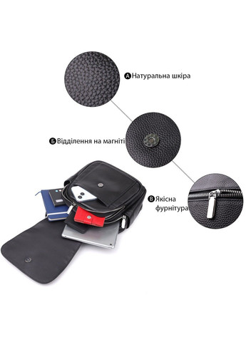 Компактний жіночий рюкзак з натуральної шкіри 23058 Чорний Vintage (356452141)