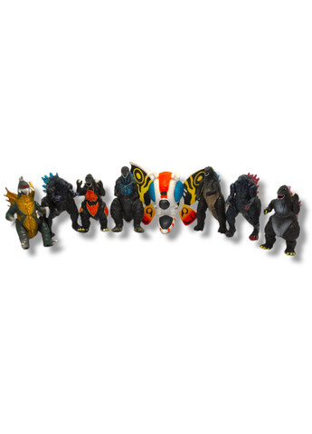 Годзилла Мега Король монстров игрушечный коллекционный набор фигурок Mecha Godzilla Monster King 8шт 10см Shantou (280258444)