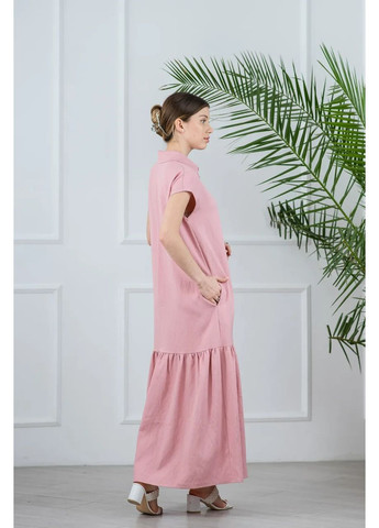 Пудрова плаття-сорочка жіноче ґудзики 42 пудра Azuri