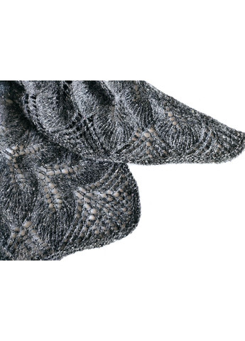 В'язана темно-сіра шаль ручної роботи з альпаки та твіду No Brand (367054791)