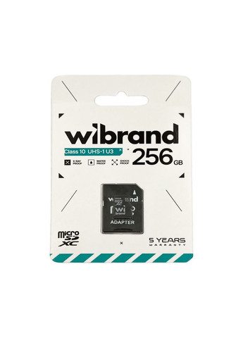 Карта памяти microSDXC (UHS-1 U3) 256Gb class 10 (adapter SD) Wibrand (388141746)