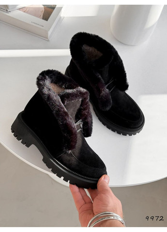 No Brand Чорні лофери чорний з натуральна замша, — зима (369607976)