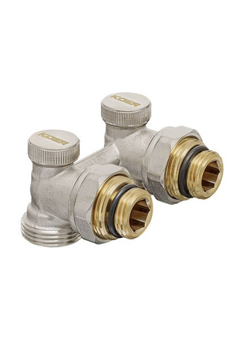 Комплект для нижньої підкл. радіатора SET-21 - 1/2"x3/4" (кутовий) з термоголовкою ЗЗ (KR3173) KOER (322007060)