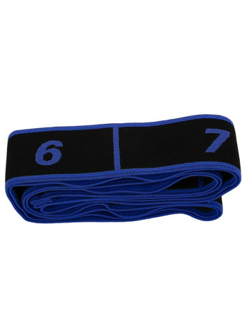 Резинка для фитнеса с петлями 86,5х4см черно-голубая Queenfit (361951435)