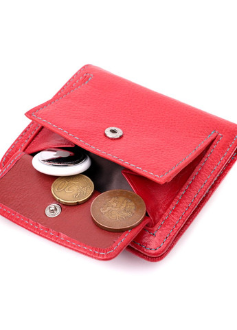 Шкіряний яскравий гаманець з монетницею 19453 Червоний st leather (329146432)