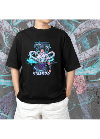 Чорна футболка з принтом наруто - саске учіха 5 No Brand