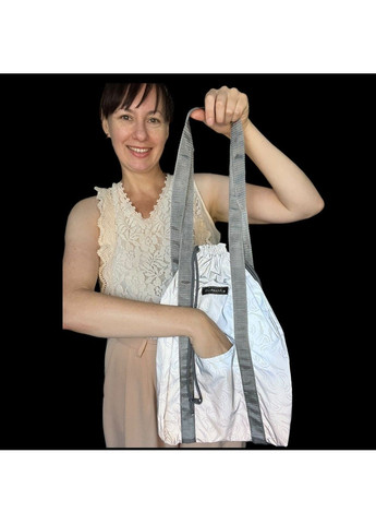 Світловідбиваючий шоппер з кишенями на зав'язках No Brand (335051216)