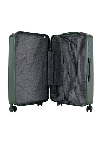 Чемодан 28" (L) Dark Green T5948-3, 114 л, поликарбонат/ABS, 4 спаренных колеса, алюминиевая ручка, утопленный кодовый замок Semi Line (378260691)
