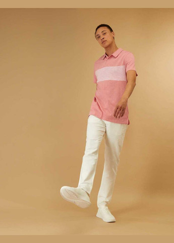 Розовая футболка-поло лето,розовый, для мужчин Kiabi