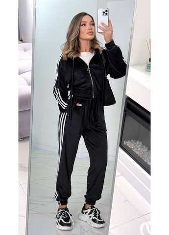 Жіночий велюровий спортивний костюм з лампасами No Brand (369544036)