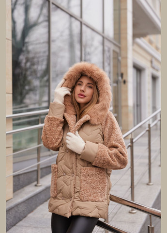 Песочная зимняя куртка MN