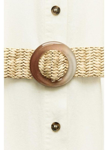 Белое платье-рубашка меди с ремнём Zara