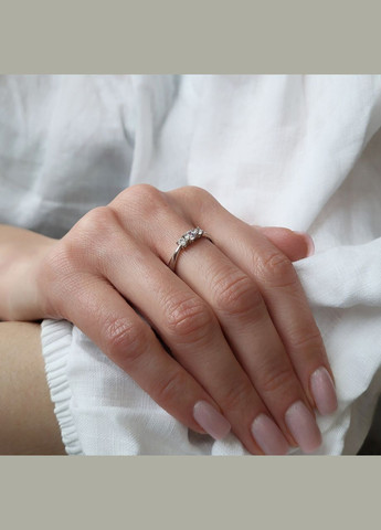 Серебряное кольцо с Белыми камнями размер серебро 925 пробы Родированное 1181к 1.35г No Brand (306741546)