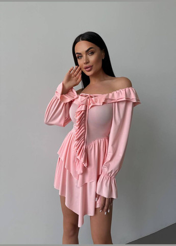 Персикова кежуал сукня N.Family однотонна